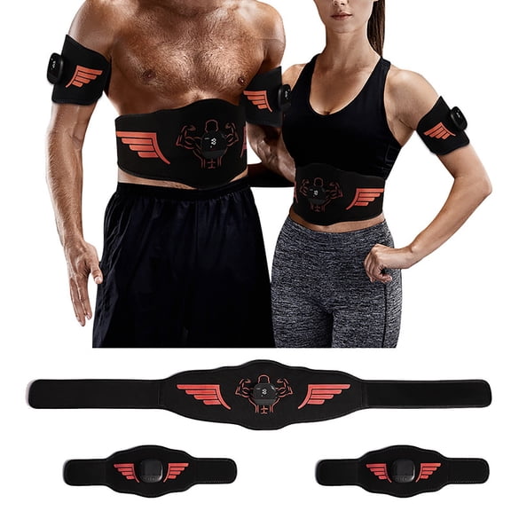 Mineart Orange Waist Trainer Belt With 3 Hosts And 2 Arm Bands Adjustable Toning Daily Fitness Accessory