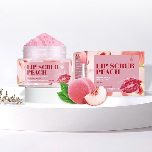 Mineart Peach Lip Scrub Exfoliating Hydrating Moisturizing Nourishing Lips Daily Lip Care Smooth Enhancing Treatment 1.06 Oz