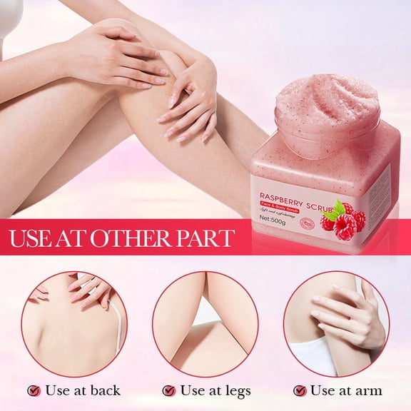 Mineart Raspberry Body Scrub Exfoliating Hydrating For Soft Smooth Skin Daily Care 17.64 Oz