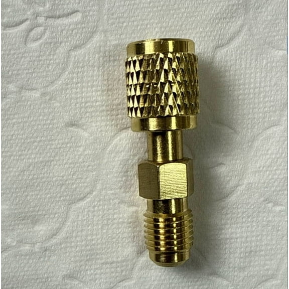 Mineart Refrigerant Brass Adapter, 1/4" Female to 1/4" Male Reverse Thread, Quick Connect Fittings for R32 R454B Refrigerant Tanks Mini Split Systems