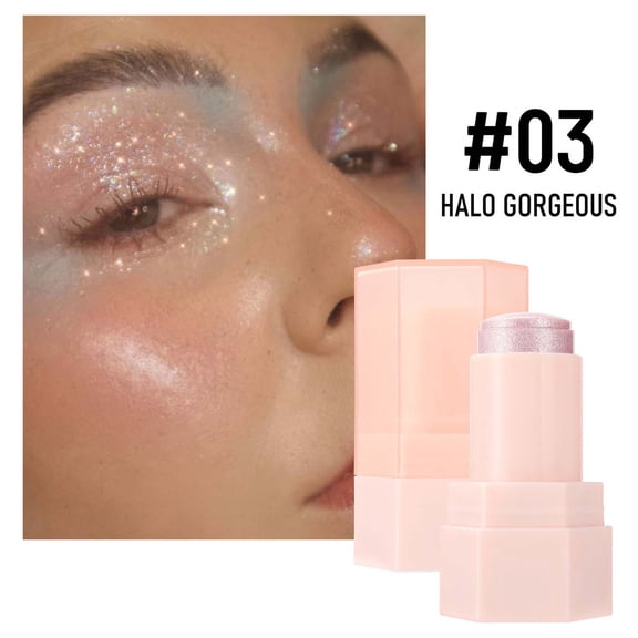 Mineart Shimmer Jelly Highlighter Stick Creamy Glow Finish Moisturizing Blendable Waterproof Sweatproof Brighten Cheek Bone Nose for Face Makeup Daily Party