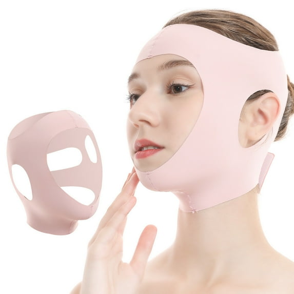 Mineart Slimming V Face Lifting Chin Bandage Mask, Breathable Elastic Facial Firming Strap for Jawline Contouring Skincare Beauty Grooming Tool