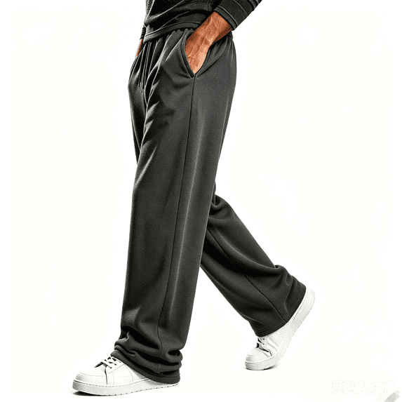 Mineart Sweatpants for Men Wram Long Pants Baggy Open Bottom Gym Clothes Fall Winter Workout Pants