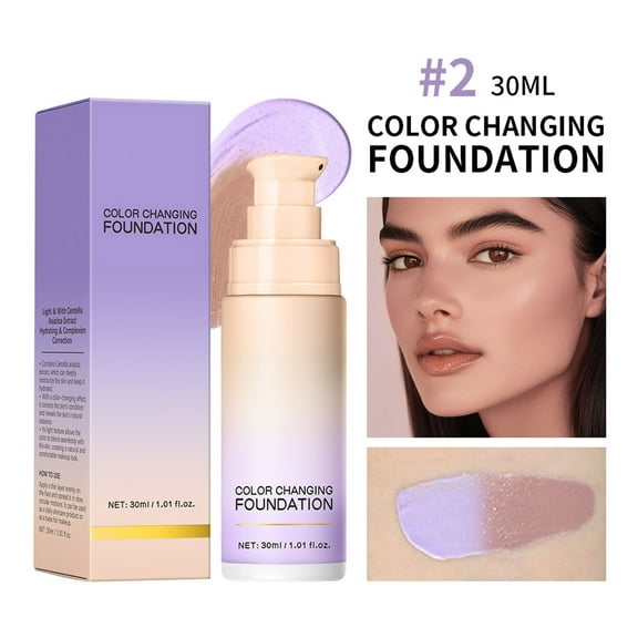 Mineart Temperature Color Changing Foundation Liquid 30ml Lightweight Blendable Buildable Coverage Waterproof Sweatproof Even Skin Tone for Daily Party Makeup All Skin Types