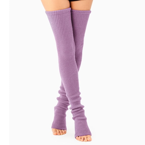 Mineart Women Y2K Open Toe Knit Leg Warmers for Women Slouchy Thigh High Ribbed Boot Cuffs for Ballet Dance Daily Outfit