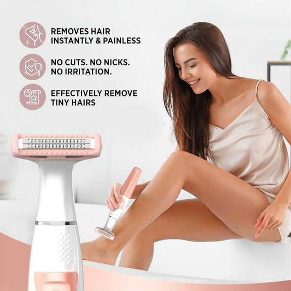 Mineart Women's Electric Shaver Cordless Rechargeable Waterproof Painless Shaving for Legs Arms Underarms Smooth Skin Care at Home and Travel