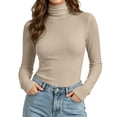 thumbnail image 1 of Mineart Women's Long Sleeve Blouse Turtleneck Undershirt Solid Stretchy Knit Top, 1 of 9