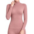thumbnail image 1 of Mineart Women's Turtleneck Top Solid Slim Fit Light Stretchy Basic Layering Shirt, 1 of 8