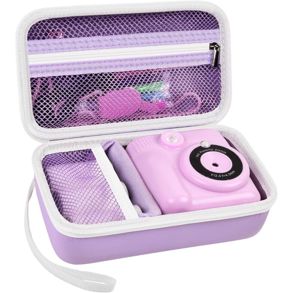 Minecax Case Compatible with ESOXOFFORE for Dylanto for Anchioo for WEEFUN for GKTZ for Amzelas for Mafiti Instant Print Camera for Kids, Film Camera Storage Holder Organizer Bag (Box Only)- Purple