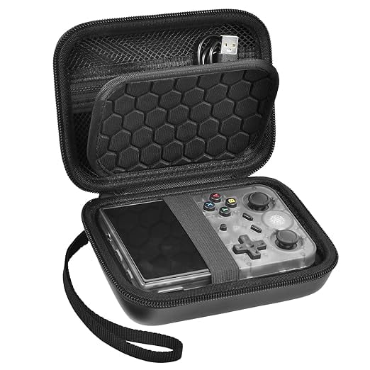 Minecax Travel Case for R36S/ RG353V/ RG353VS/ Game Boy Retro Handheld Game Console, Handheld Emulator Storage Holder Organizer, Android Game Console Carrying Bag (Box Only)