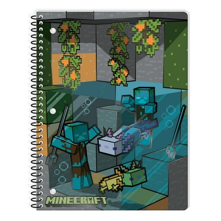 Minecraft 1-Subject Spiral Notebook, Wide Ruled, 80 Sheets, for Students