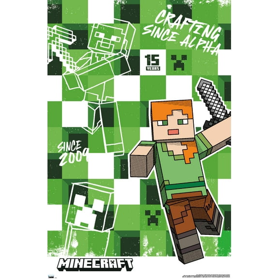 Minecraft: 15th Anniversary - Crafting Since Alpha Wall Poster, 22.375" x 34"