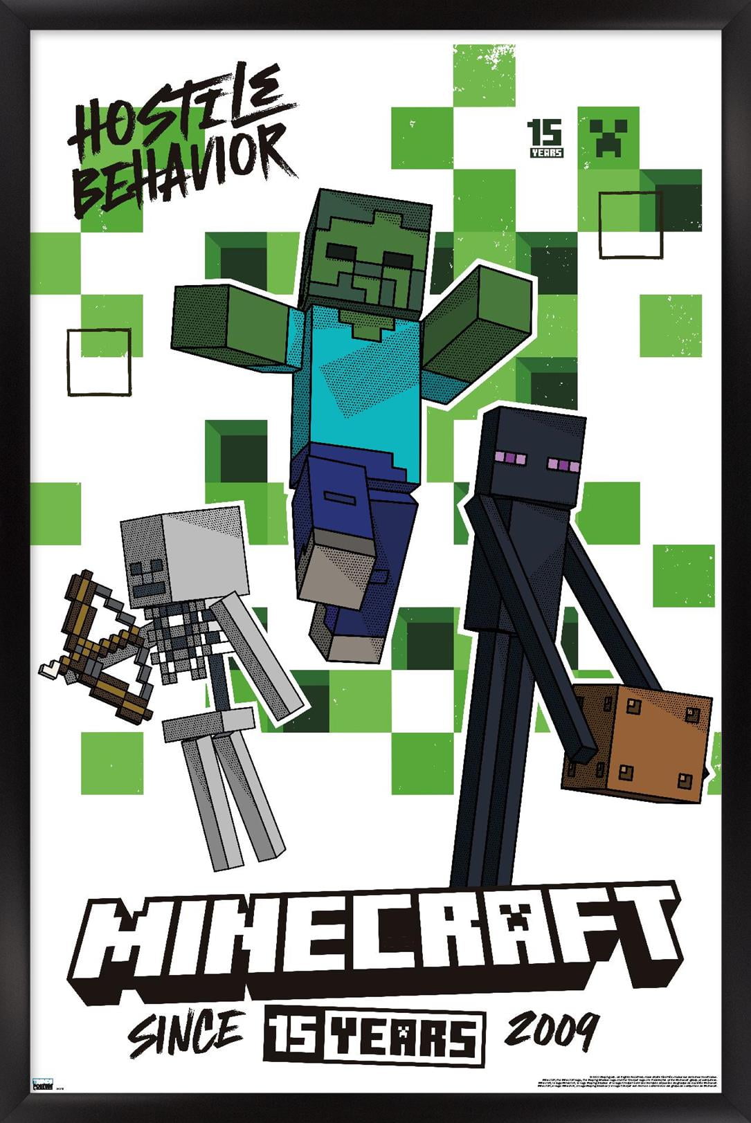 Minecraft: 15th Anniversary - Hostile Behavior Wall Poster, 14.725