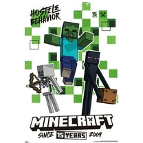 Minecraft: 15th Anniversary - Hostile Behavior Wall Poster, 22.375" x 34"