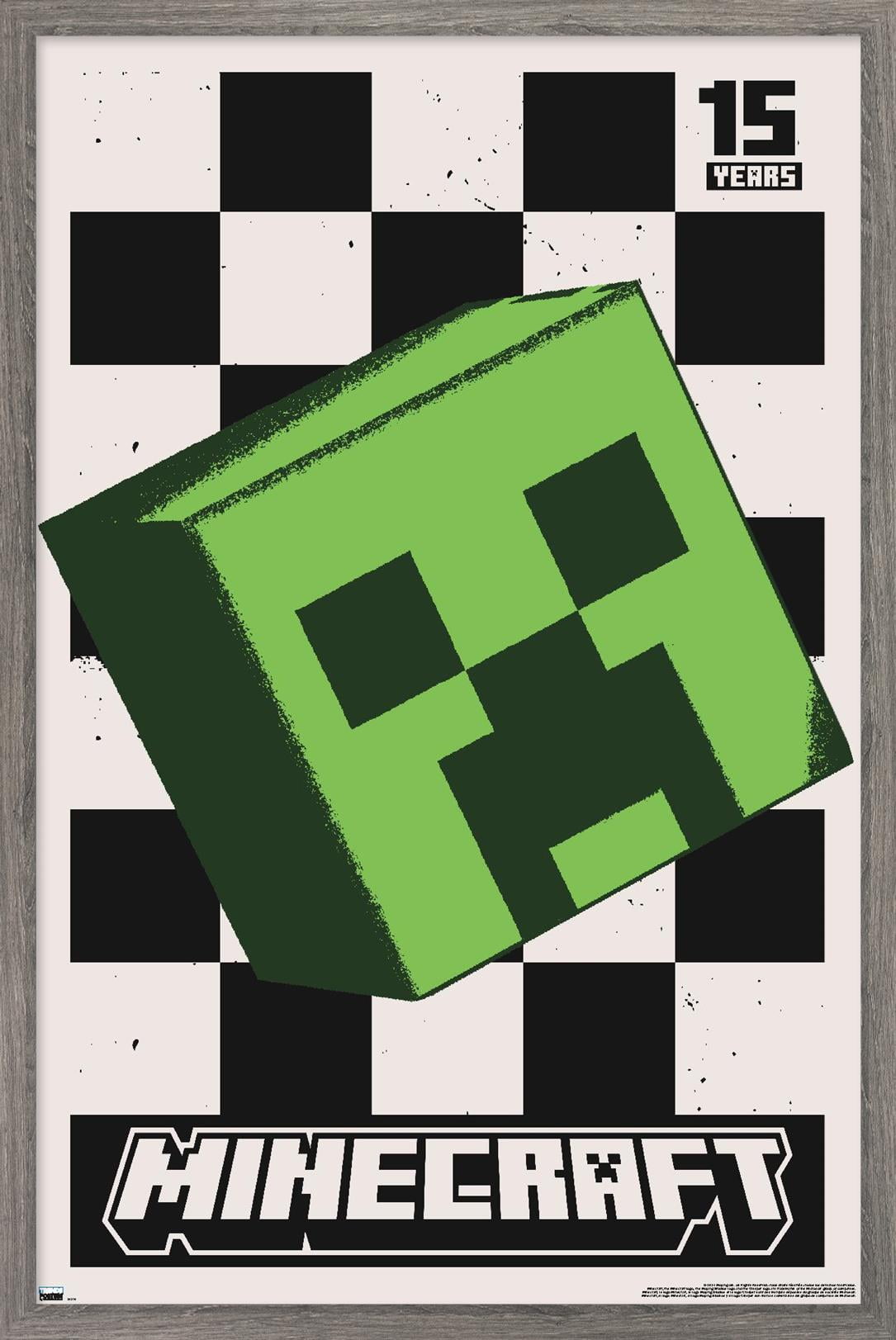 Minecraft 15th Anniversary Posterized Creeper Wall Poster, 14.725" x