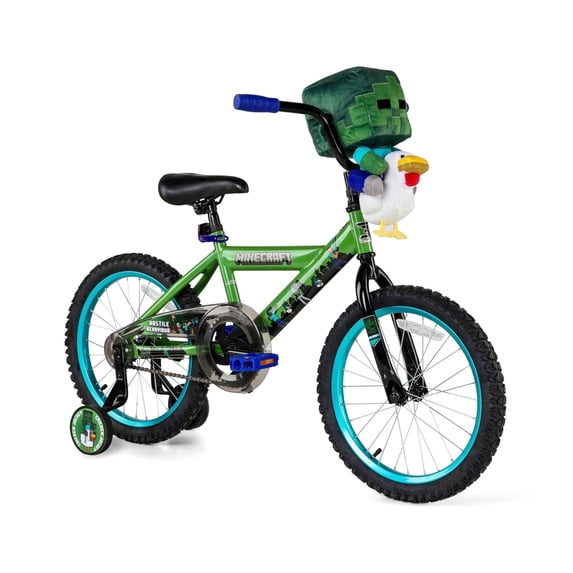 Minecraft 18" Boys Bike by Dynacraft, for Ages 6-9 Years, 42"-53" Tall, Green, 1-Count