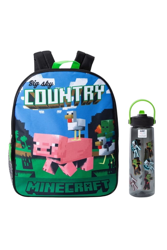 Minecraft 2-Piece Carry Bag & 30 oz Water Bottle Set Big Sky Country