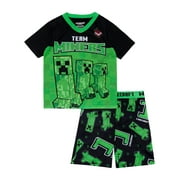 Minecraft 2-Piece Short Sleeve and Short Pajama Set, 4-16