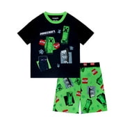 Minecraft 2-Piece Short Sleeve and Short Pajama Set, 4-16