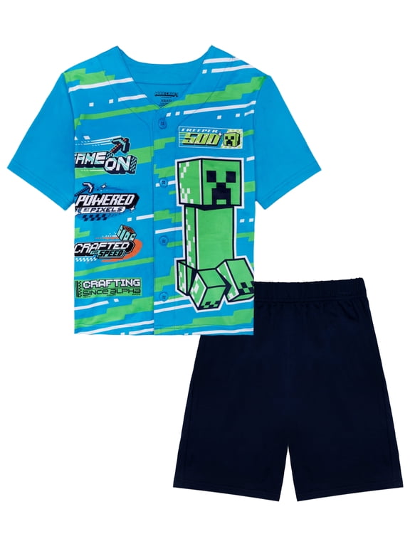 2-Piece Short Sleeve and Short Pajama Set, Sizes 4-12