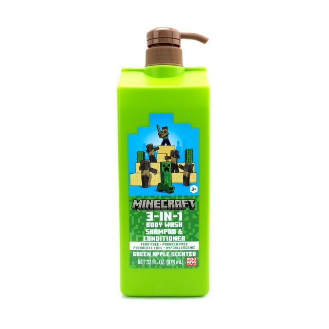 Minecraft 3-in-1 Wash, 33oz, Green Apple Scented, Age 3+ - Walmart ...