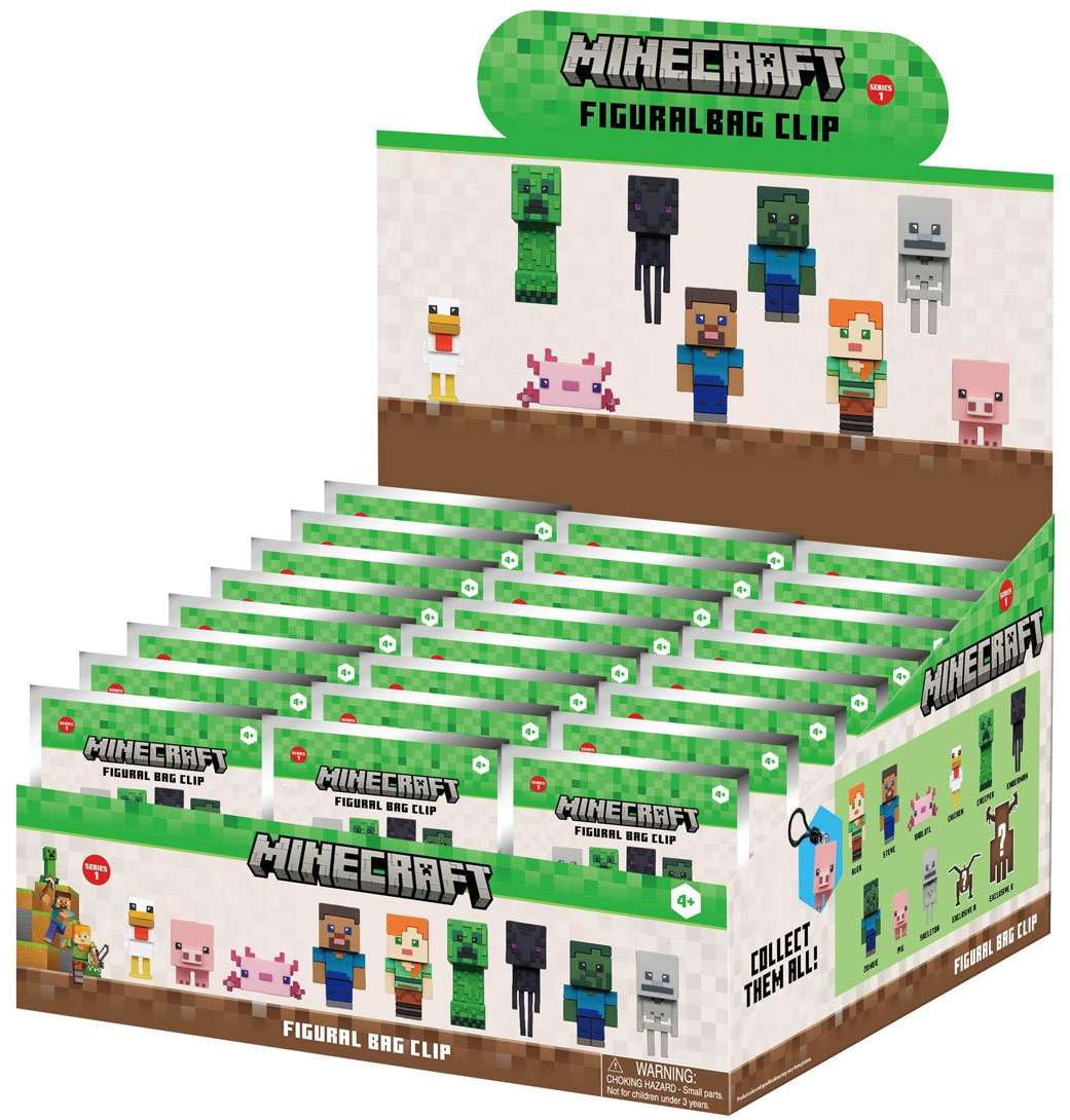 セール s4u シークレットボックス クリエイト大全 クラファン しもやか Minecraft 3D Figural Bag Clip Mystery Series 1 Box - Mini Toy