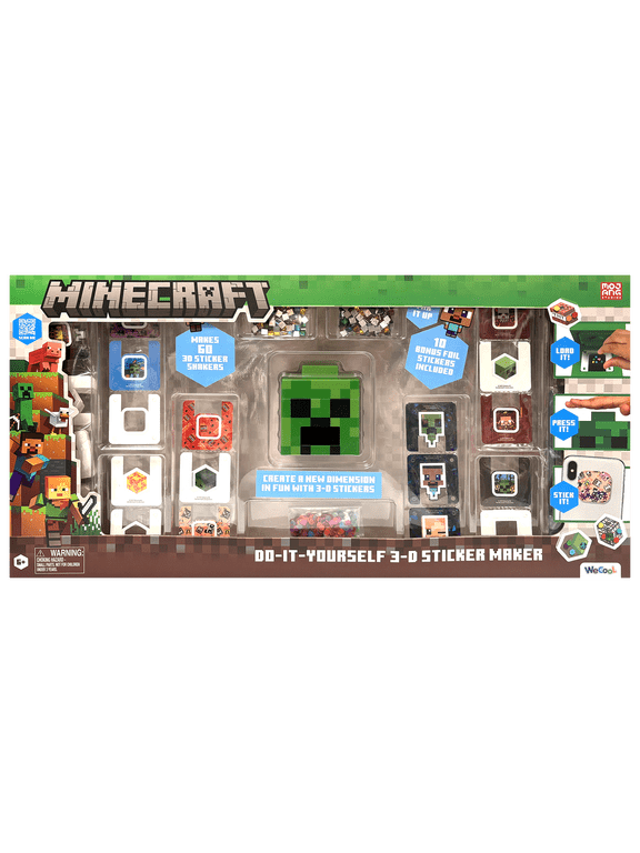 3D Creeper Sticker Maker Craft Kit, DIY Activity Set for Kids, Makes 60 Stickers, Ages 6+