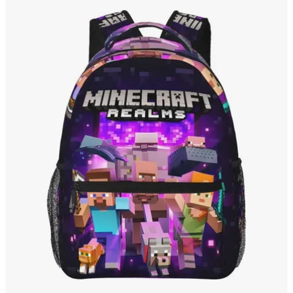 Minecraft 3D Theme Waterproof Backpack, Laptop Bag, Stylish Lightweight Travel Bag