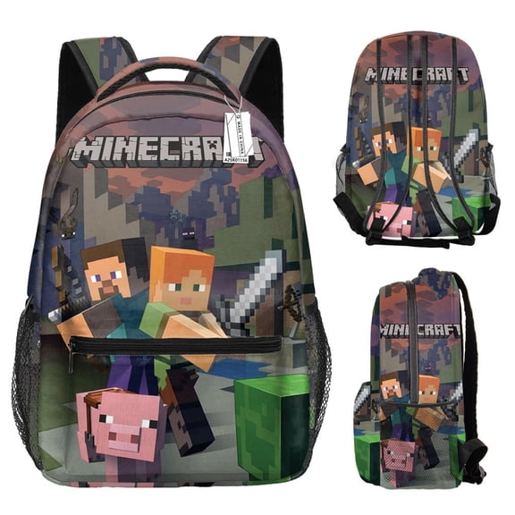 Minecraft 3D Theme Waterproof Backpack, Laptop Bag, Stylish Lightweight Travel Bag
