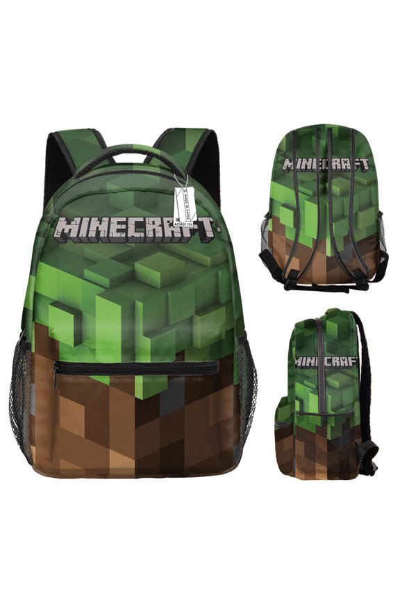 Minecraft 3D Theme Waterproof Backpack, Laptop Bag, Stylish Lightweight Travel Bag