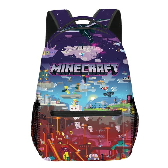 Minecraft 3D Theme Waterproof Backpack, Laptop Bag, Stylish Lightweight Travel Bag
