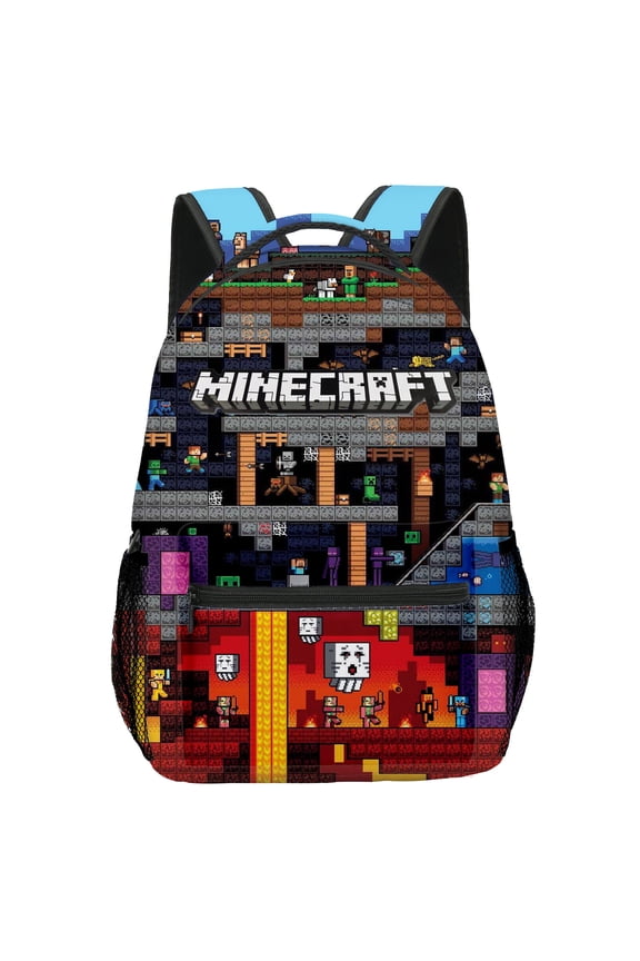 Minecraft 3D Theme Waterproof Backpack, Laptop Bag, Stylish Lightweight Travel Bag