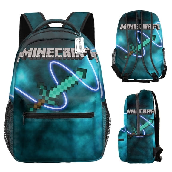 Minecraft 3D Theme Waterproof Backpack, Laptop Bag, Stylish Lightweight Travel Bag