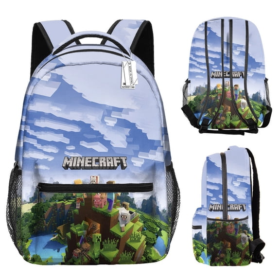 Minecraft 3D Theme Waterproof Backpack, Laptop Bag, Stylish Lightweight Travel Bag