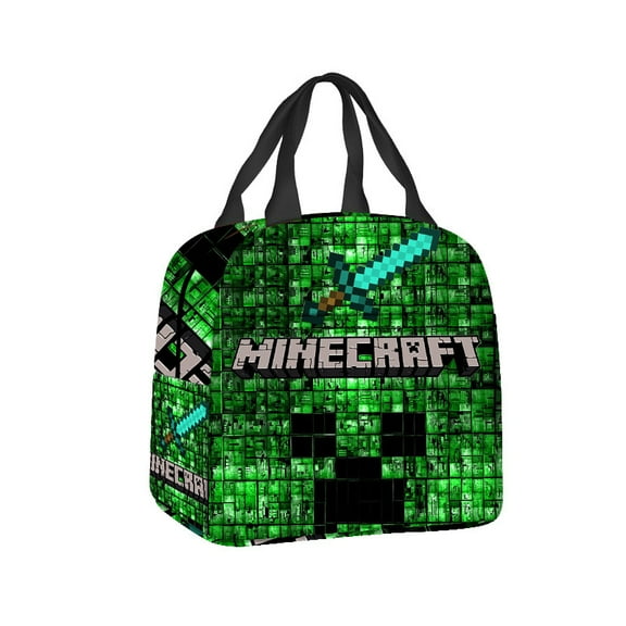 Minecraft 3D Theme Waterproof Lunch Bag, Lunch Box Bag, Lightweight Travel Bag