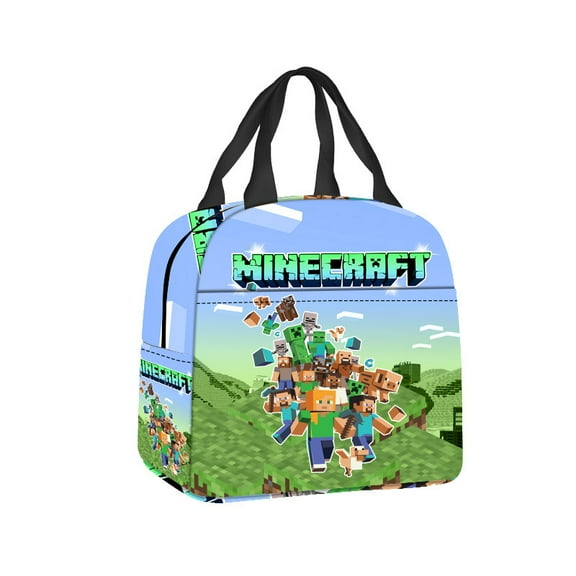Minecraft 3D Theme Waterproof Lunch Bag, Lunch Box Bag, Lightweight Travel Bag