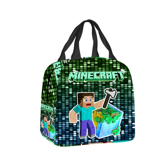 Minecraft 3D Theme Waterproof Lunch Bag, Lunch Box Bag, Lightweight Travel Bag