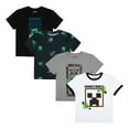 thumbnail image 1 of Minecraft 4-Pack Boy's Crew Neck Short Sleeve T-shirt Combo Set Medium, 1 of 7
