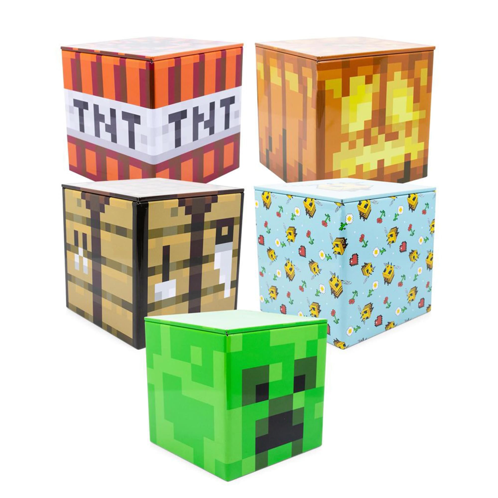 Minecraft 5-Piece 4 Inch Tin Storage Box Bundle - Walmart.com