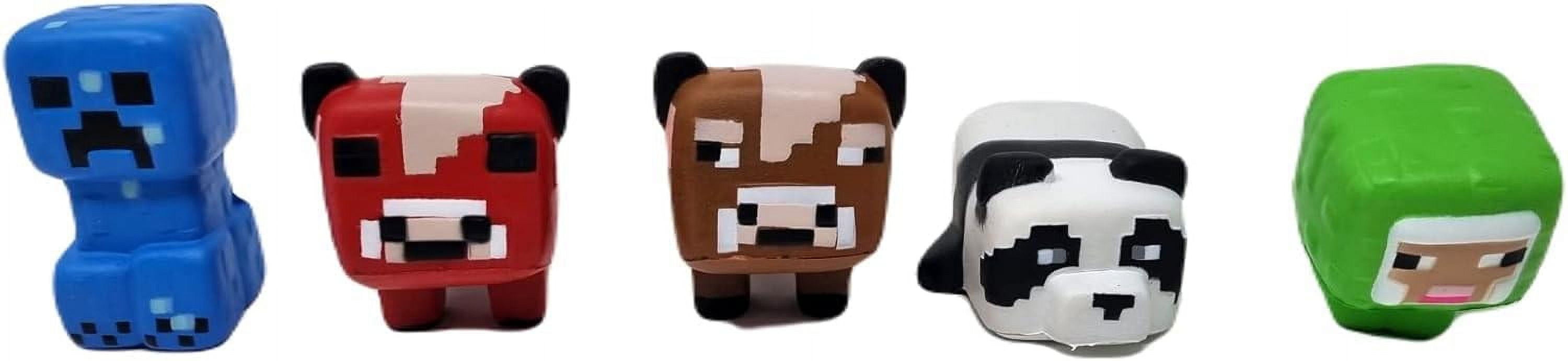 Minecraft 5 Piece SquishMe Series 2 Stress Squeeze Balls Collectors Box Soft Foam, Stress Relief Toys
