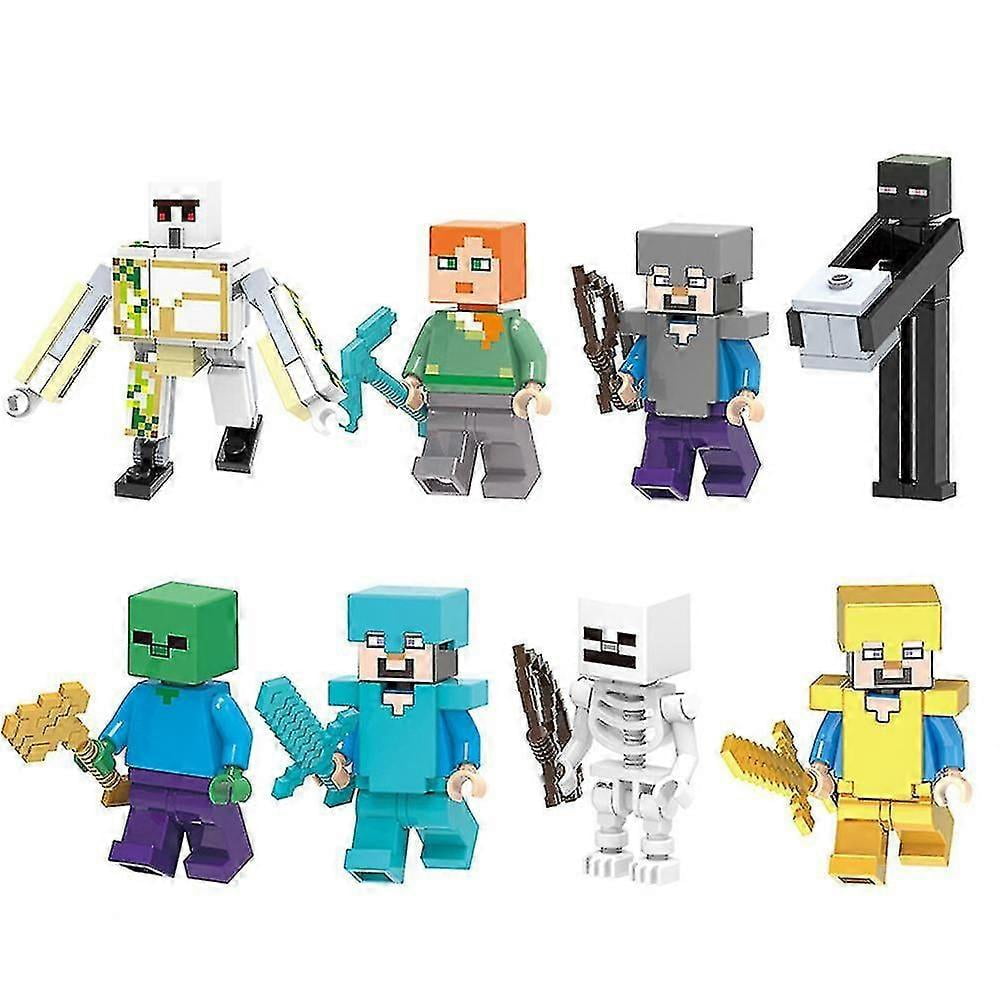 Minecraft 8-Piece Mini Building Block Set | Collectible Construction Toy Gift for Kids