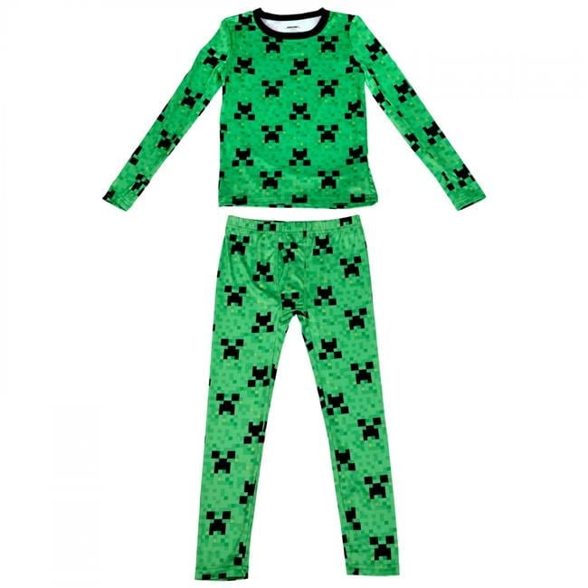 Minecraft 845989-mall-7-8 Minecraft Creeper Face Block Boys Pajama Set ...