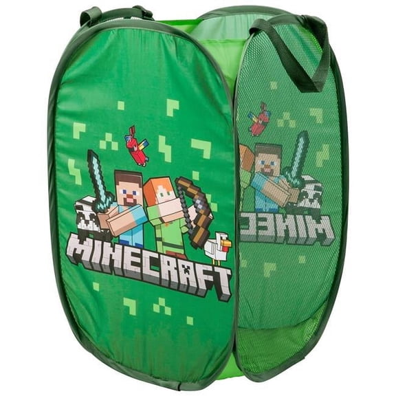 Minecraft 869195 Minecraft Steve & Alex Pop-Up Mesh Laundry Hamper