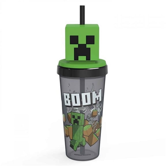 Minecraft 874985 18 oz Minecraft Creeper Super Sipper Tumbler, Green