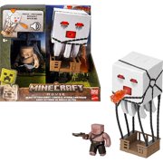 Minecraft Action Figure Set, Blast Attack Ghast with Lights, Sounds, Launcher & Projectile, Plus Piglin Warrior Inspired by The Movie