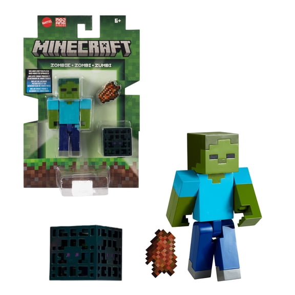 Minecraft Action Figures & Accessories Collection, 3.25-inch Scale & Pixelated Design (Characters May Vary)