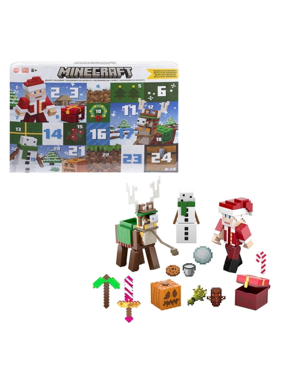 Advent Calendar, 3 3.25-in Scale Action Figures, 17 Accessories & 4 Stickers