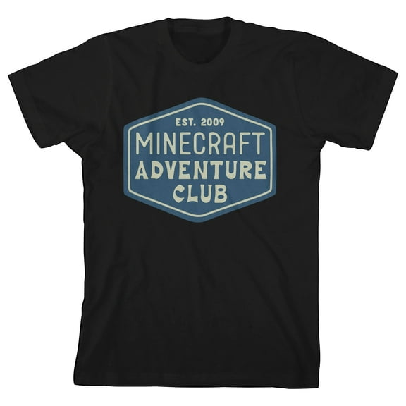 Minecraft Adventure Club Boy's Black T-shirt-Medium