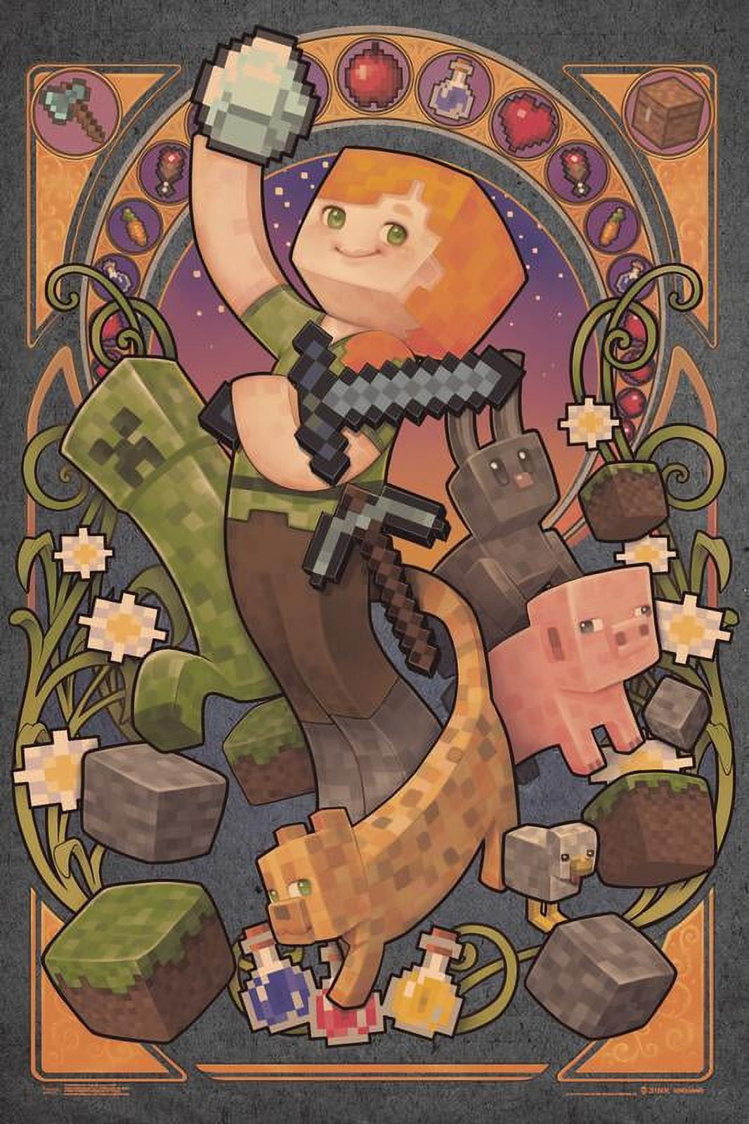 Minecraft - Alex Nouveau 24x36 Poster and Poster Mount Bundle
