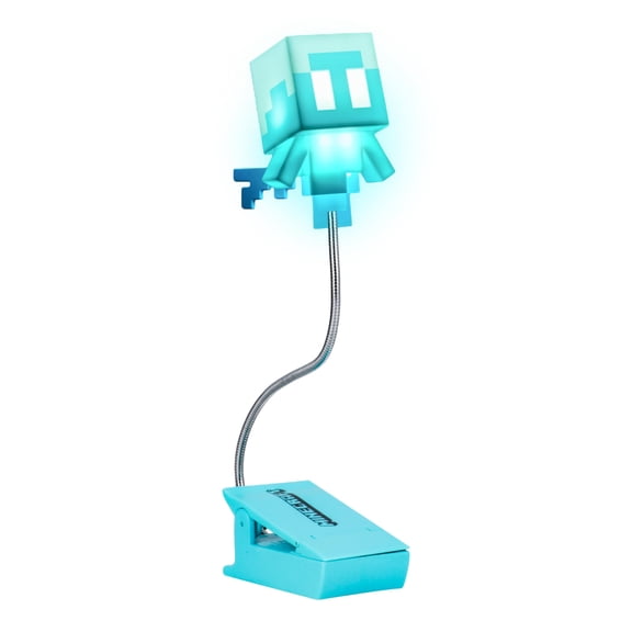 Minecraft Allay Clip-On Book Light Officially Licensed Reading Light, Flexible Cable Clip Lamp with Allay Mob Head, 3 Light Modes, Battery Powered | Paladone